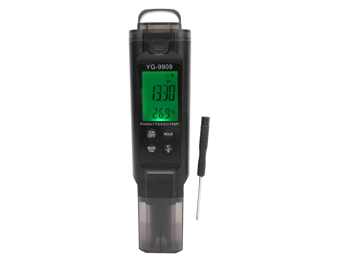 Medidor de agua digital 5 en 1 para acuarios: pH, CE, TDS y temperatura