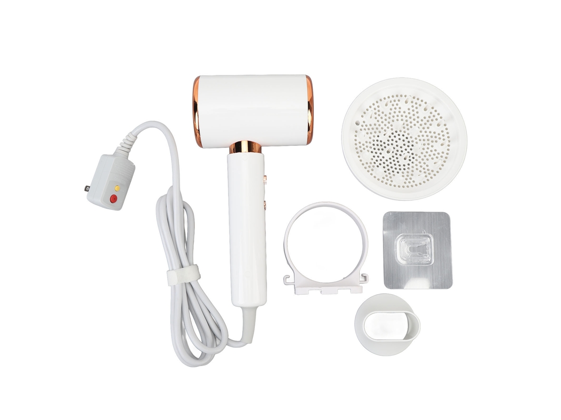Secador De Pelo Iónico De Alta Velocidad 1400w 20000rpm Secado Rápido Bajo Nivel De Ruido Con Difusor Blanco