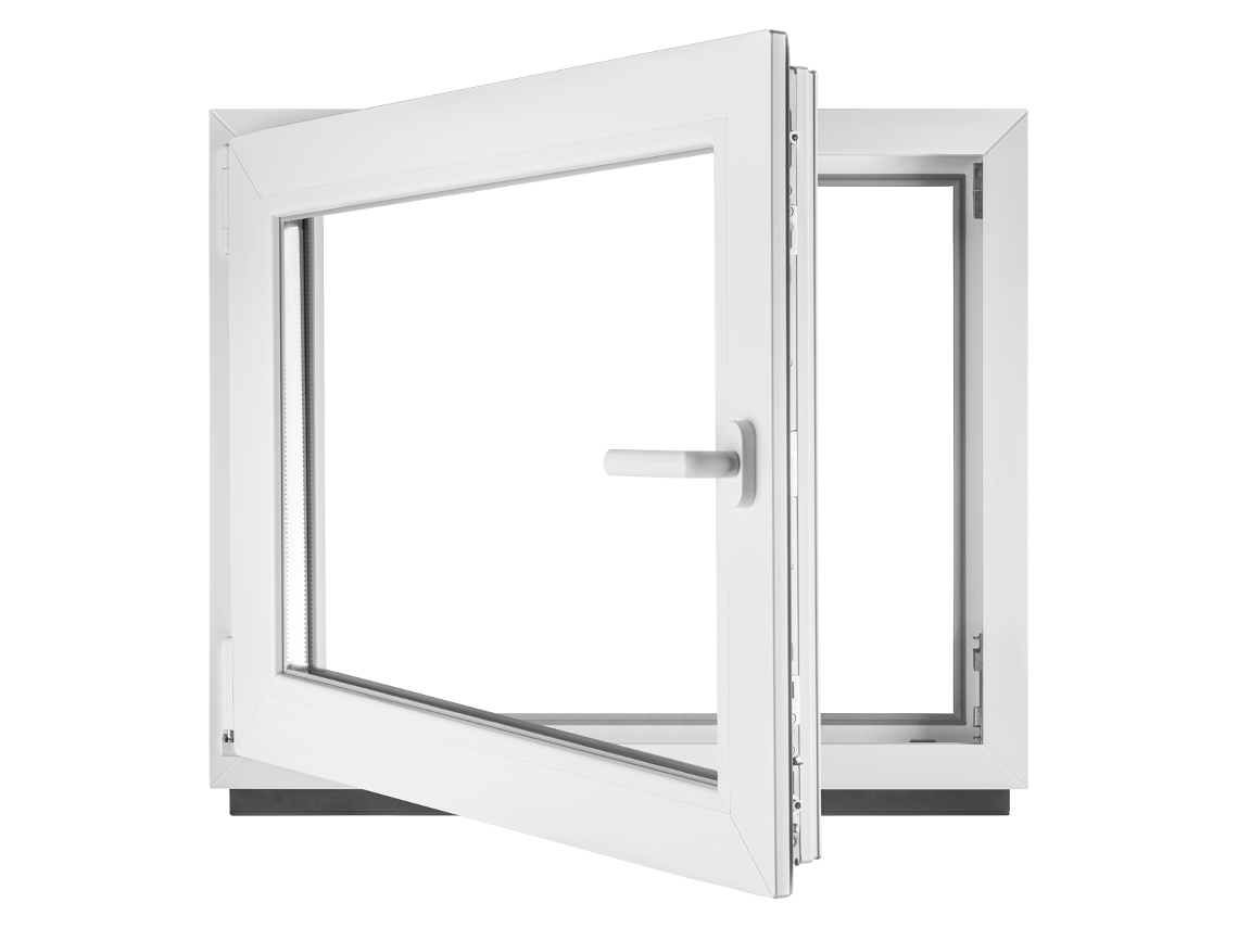 Ventana PVC BAU PLAZA 120x40 cm Izquierda Blanco Cristal Transparente Doble Acristalamiento Oscilobatiente (1200x400 mm)