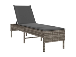 Maison Exclusive - Tumbona Con Cojín, Color Gris, 55x200x44cm, Poliratán