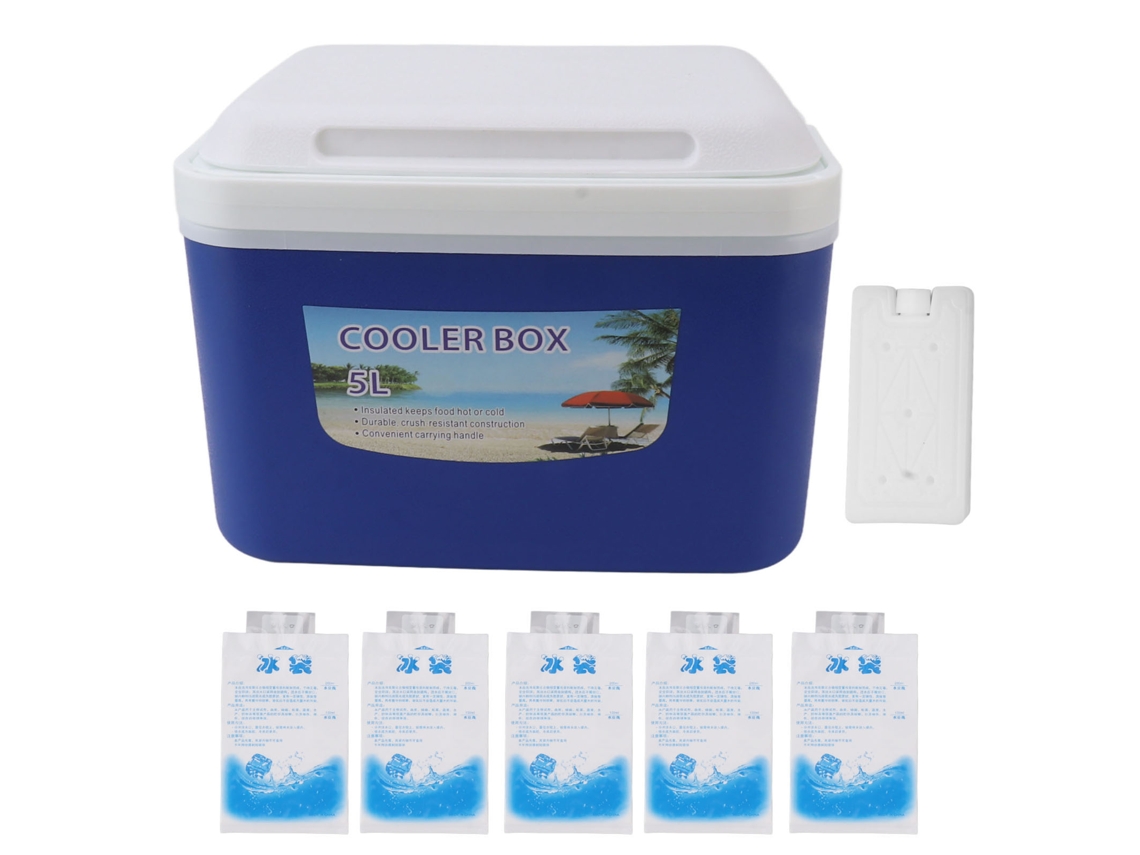 Nevera portátil para insulina de 5 l, ideal para el hogar y camping, con compartimentos para alimentos, color azul