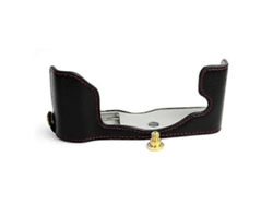 Funda protectora de cuero genuino para cámara Olympus Pen F con apertura inferior Facpoet