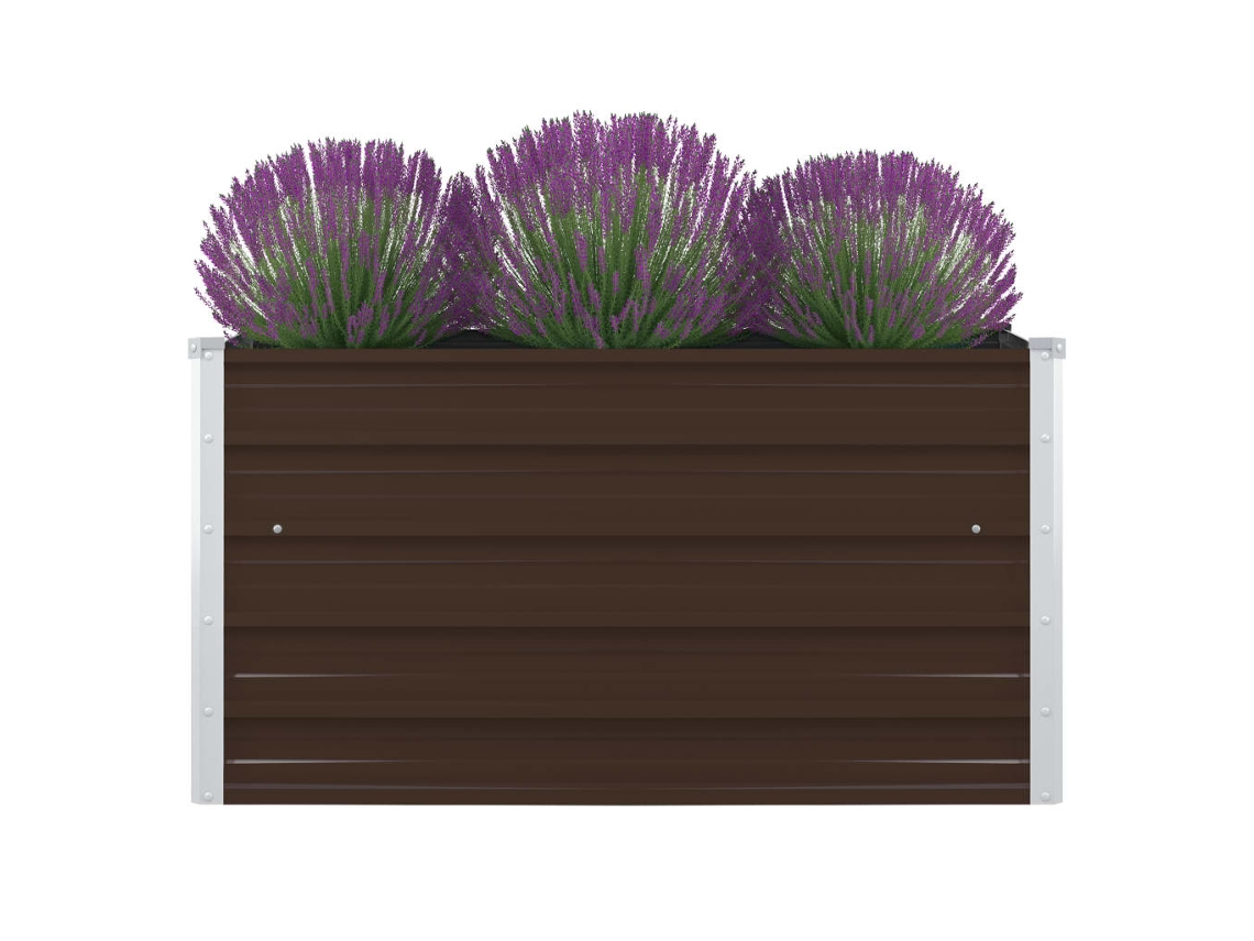 Jardinera elevada de acero galvanizado marrón DKD Home Decor (100 x 100 x 45 cm)