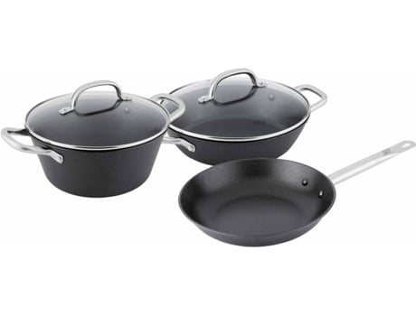 Batería de Cocina + Piezas de Bateria BOJ New Classic (Negro - 3 Piezas)