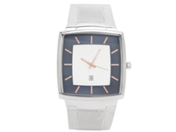 Reloj Hombre Cuarzo Correa Acero Pulsera Casual Negocios Blanco Azul
