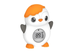 Termómetro digital con forma de pingüino, termómetro para el agua del baño del bebé, pantalla LCD blanca.