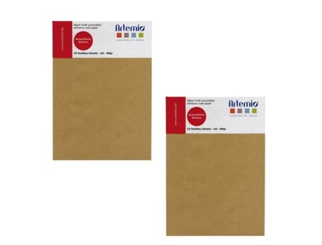 20 hojas de papel kraft adhesivo A4 ARTEMIO
