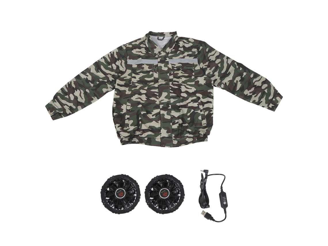 Jaqueta De Vento Com Cooler 3 Velocidades Camuflagem Leve Respirável Roupa Com Ar Condicionado Verão