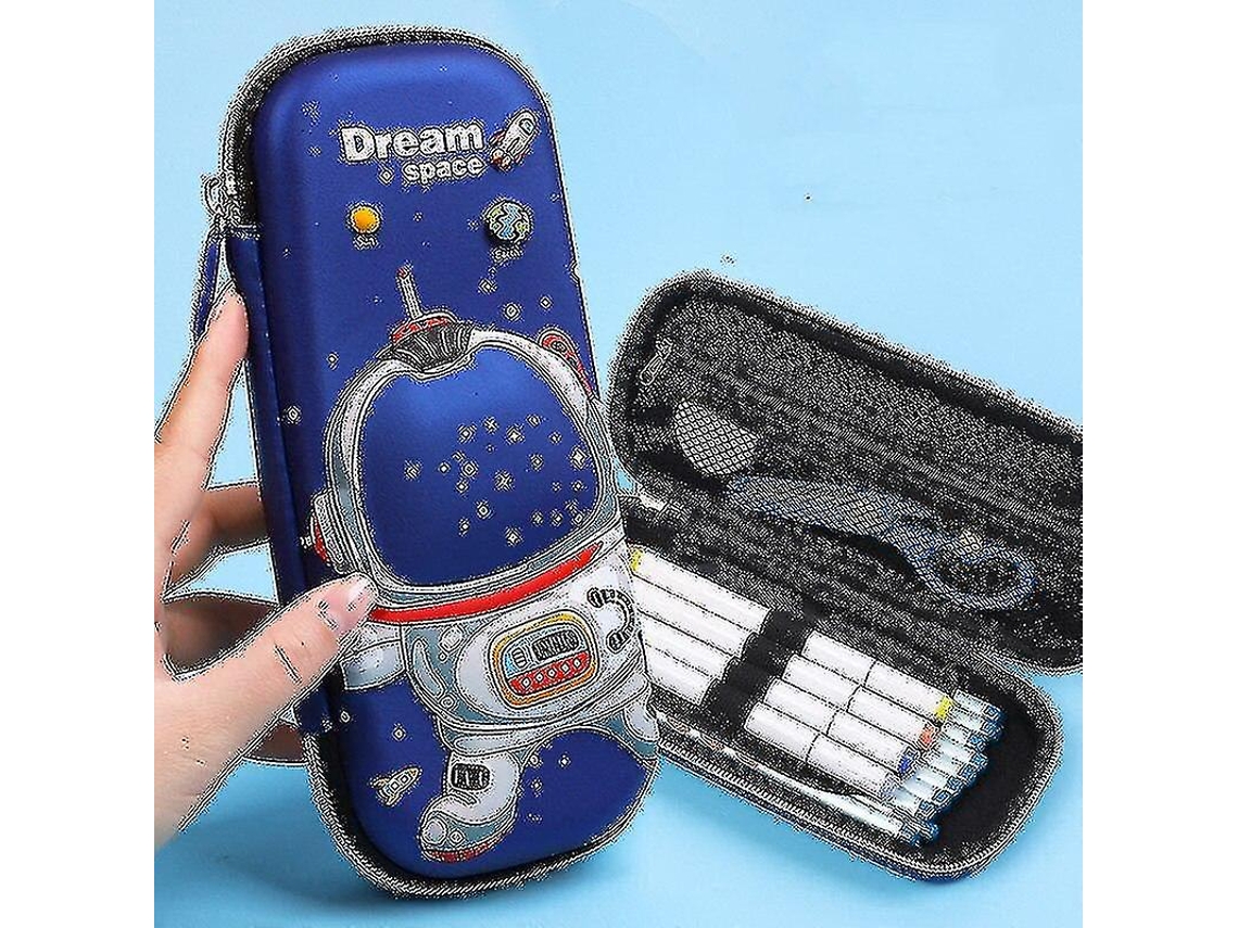 Estuche 3D de plástico con diseño espacial para lápices, papelería escolar, estuches de lápices con dibujos animados para niños Chennnls (B5)