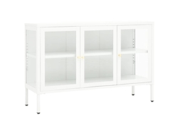 Maison Exclusive - Aparador De Acero Y Vidrio Blanco 105x35x70 Cm