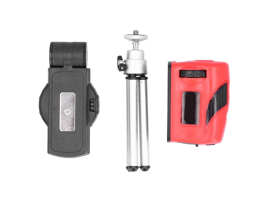 Nivel Automático De Línea Roja De Abs Duradero Con Base De Trípode: Herramienta De Medición Práctica.