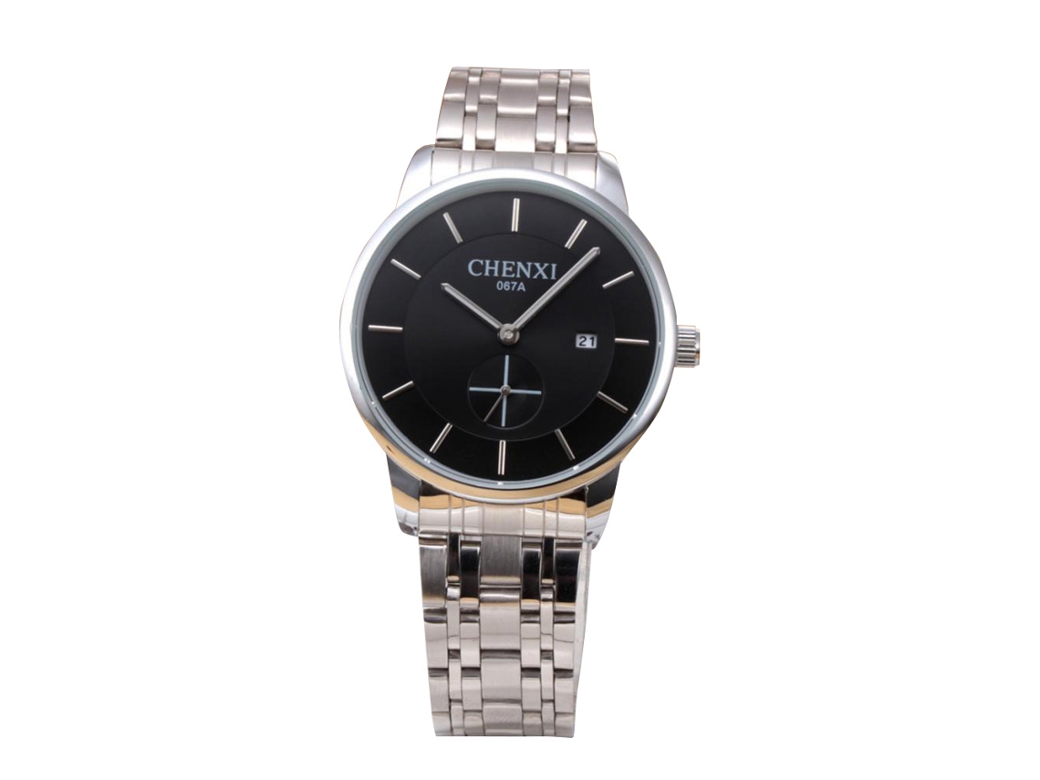 Reloj De Pareja Casual Estudiantes De Acero Impermeable Cuarzo Para Mujer Negro