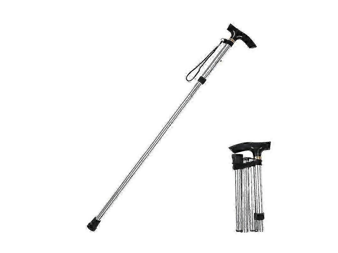 Bastón plegable y ajustable - Aleación de aluminio ligera y antideslizante para personas mayores y para caminar