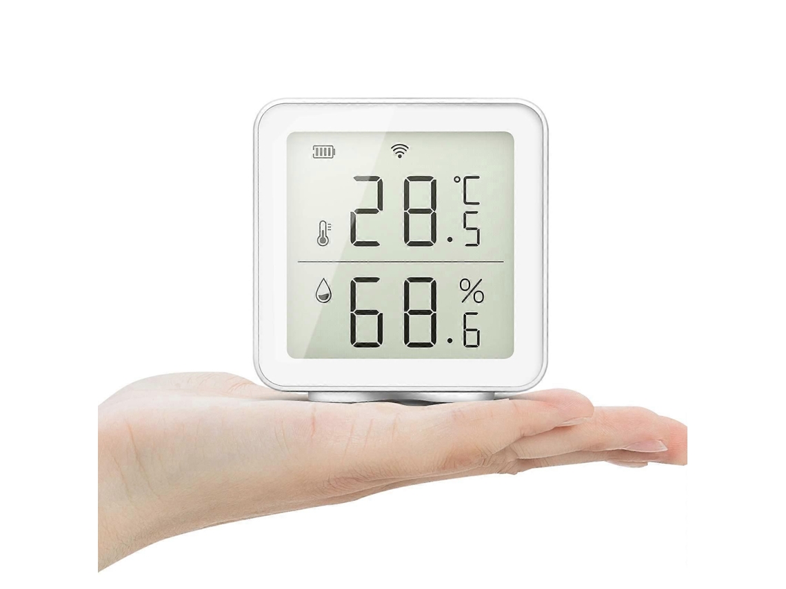 Medidor inteligente de temperatura y humedad con Wi-Fi y alertas, compatible con la aplicación Alexa Smart Life.