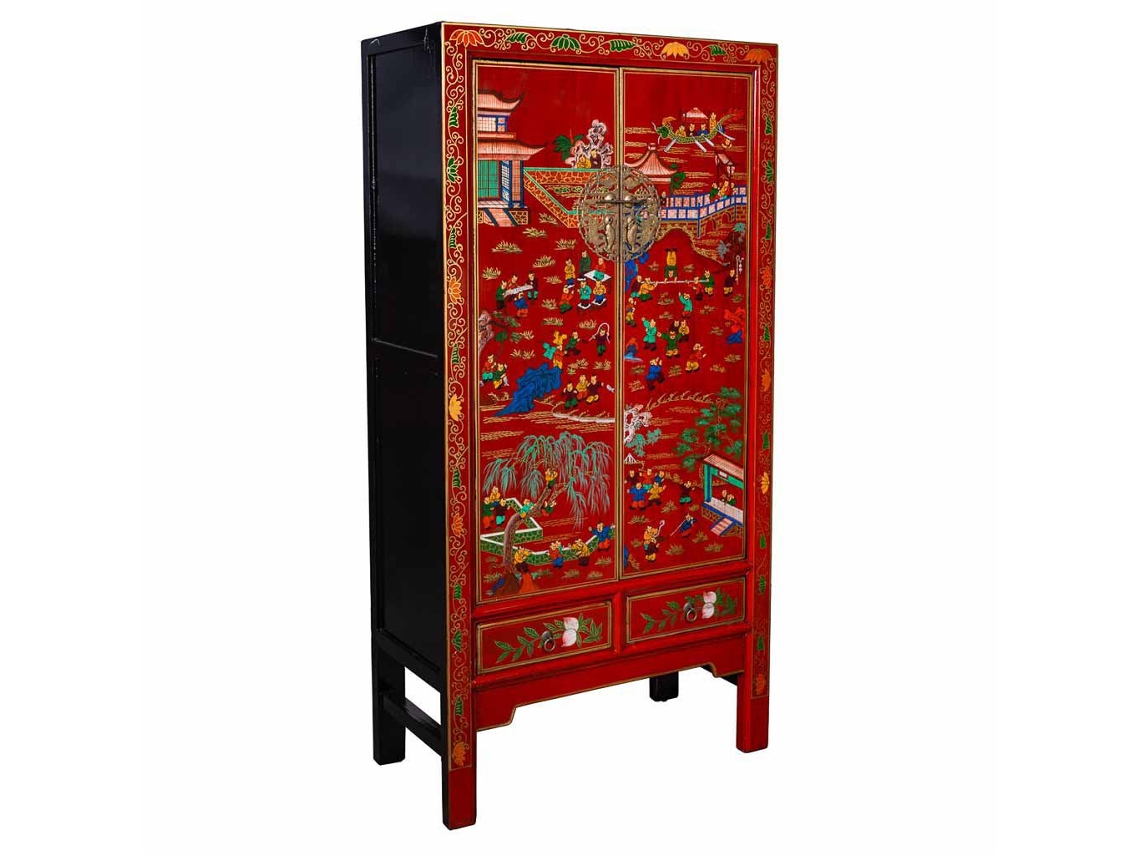 Armario WANDERLUST DECO (Madera - Rojo - 80 x 38,5 x 174,5 cm)