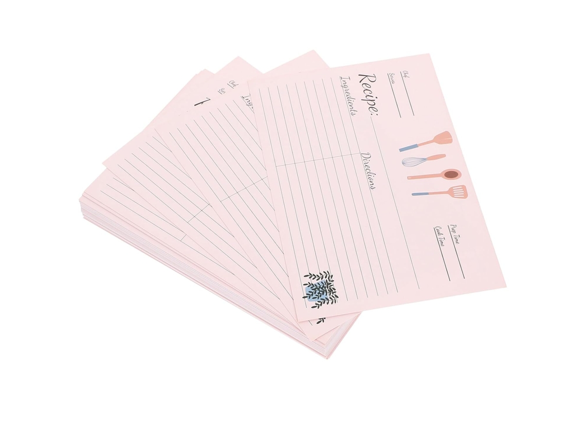 Cartões De Receitas Compactos Tikodida Para Cozinha, Pacote Com 50 Folhas, Tamanho Leve, Papel Para Anotações De