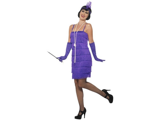 Disfraz de Mujer DISFRAZZES Chica De Los Años 20 Morado (Talla: S)