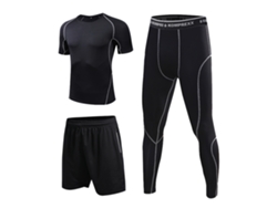 Jinwei-2026conjunto Deportivo Hombre 3 Piezas: Camiseta Pantalones Cortos Leggings Para Running Ciclismo Gimnasio Yoga