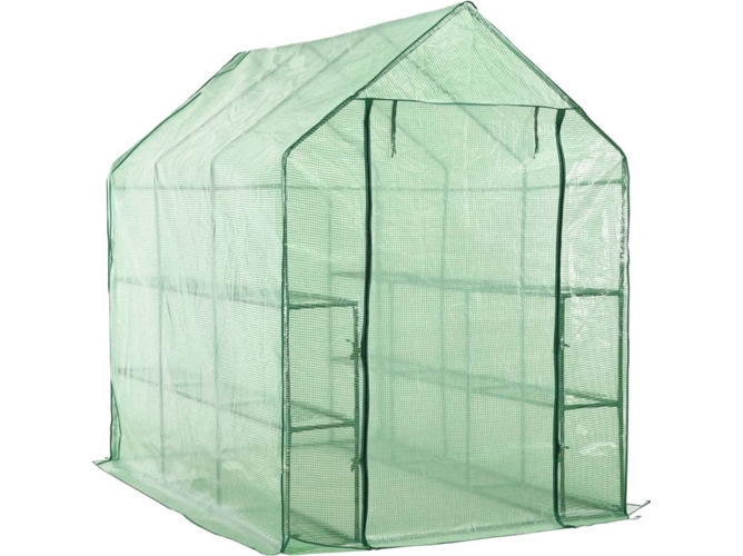 Invernadero VIDAXL Accesible con 12 Estantes Acero 143x214x196 cm