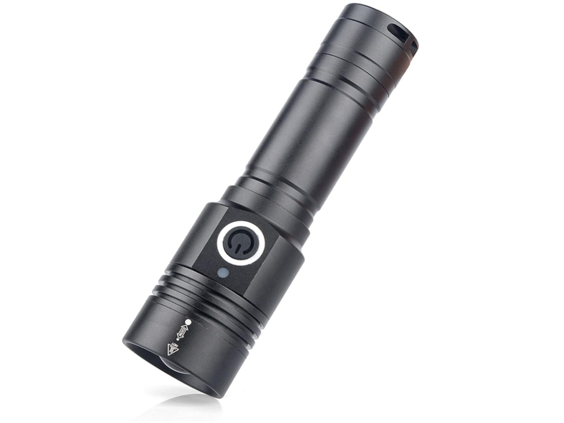 Linterna portátil Yizhood, linterna LED portátil para el hogar (negra)