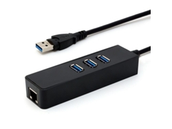 Hub Usb 3.0 Con 3 Puertos Y Adaptador De Red Gigabit Ethernet 10/100/1000, Velocidad De Transferencia De Hasta 5 Gbps, Compatible Con Windows Y Mac.