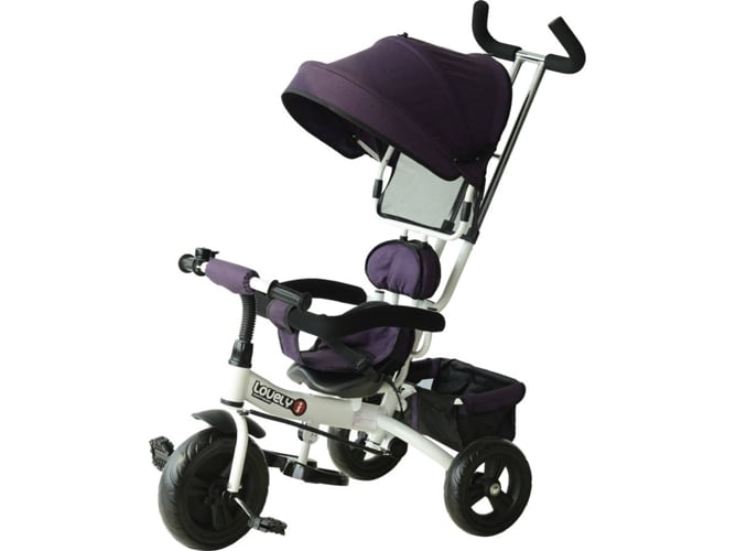 Homcom Triciclo Para bebé 4 en 1 bicicleta +18 meses con capota manija de empuje ajustable barra plegable canasta almacenaje 92x51x110 370026