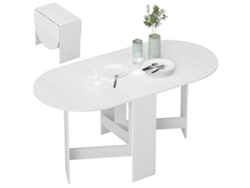 Mesa de comedor plegable, mesa de cocina ovalada plegable para hasta 6 personas, ideal para espacios pequeños, comedor, blanca.