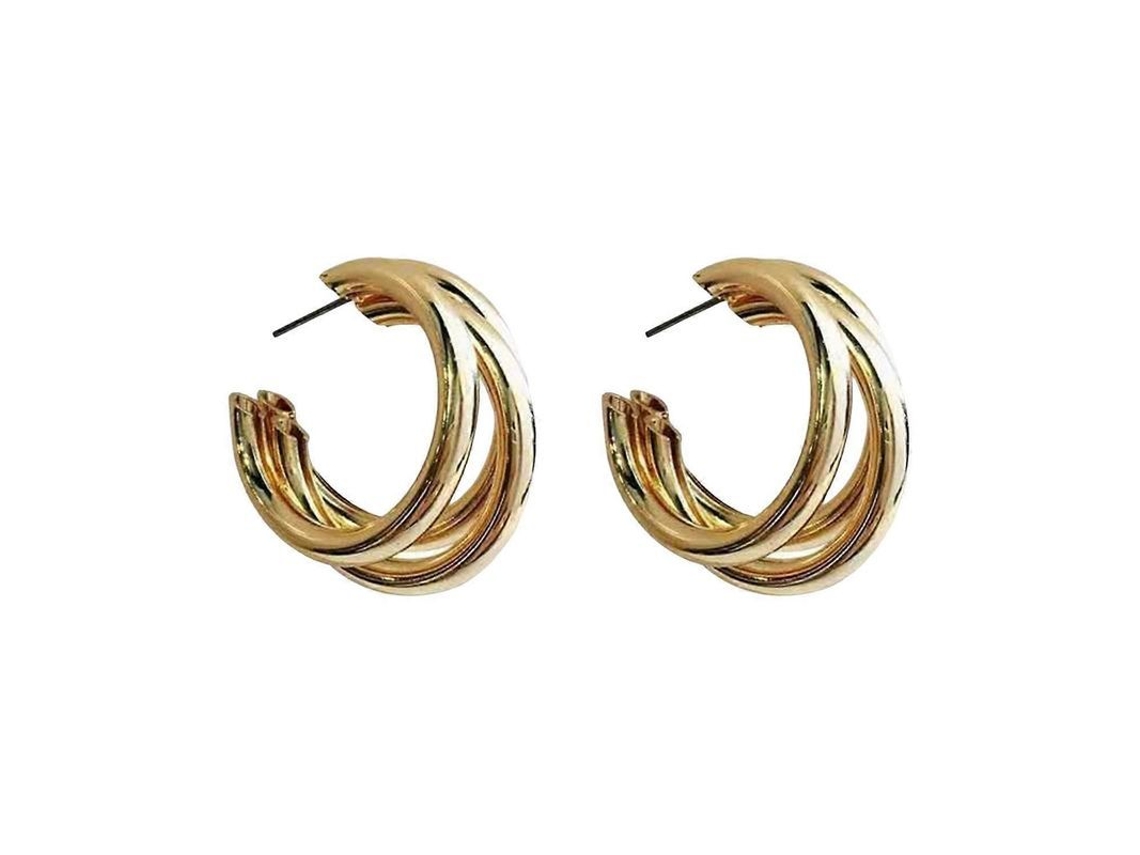 2026-aretes De Club Para Mujer Aros C-forma Exagerados Hip Hop Geométricos Huecos Para Fiesta