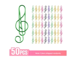 50 Clips De Papel Con Forma De Nota Musical, Bonitos, De Metal Con Diseño De Arcoíris, Para Oficina Y Escuela.