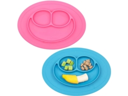 Platos de succión de silicona duraderos para bebés, facilitan la alimentación por sí solos con diseño antideslizante, ideales para tronas y bandejas de comida.