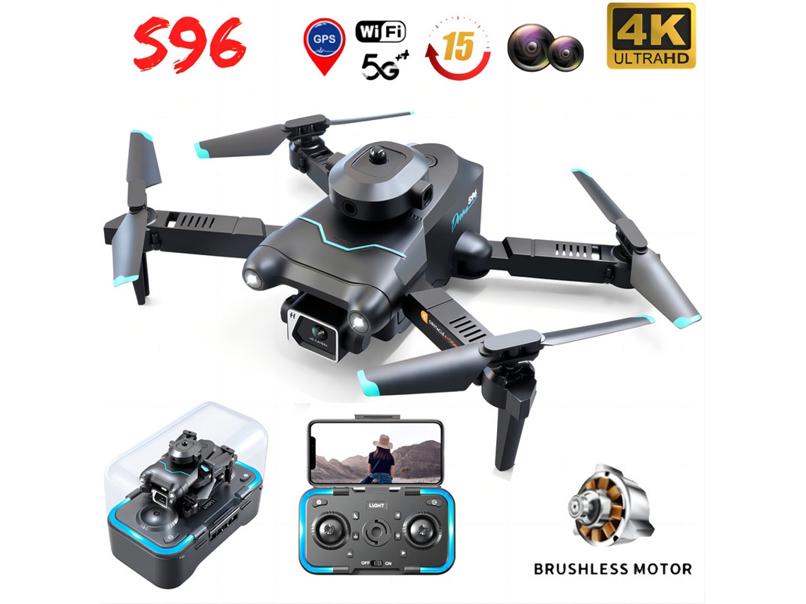 Mini Drone con cámara 4K HD Evitación de obstáculos de 360 (Cámara dual - Duración de la batería: 15 min - Negro) YIZHOOD