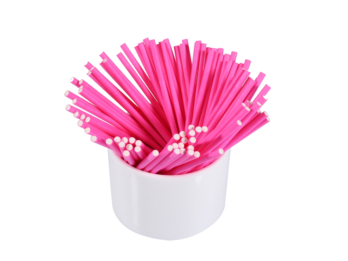 100 Palitos De Chupete Coloridos 10cm Rosa Para Dulces Chocolate Y Pop Cakes