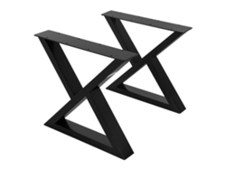 Set de 2 Patas de mesa o banco industrial ML-Design 43x40cm metal en acero diseño en forma de X