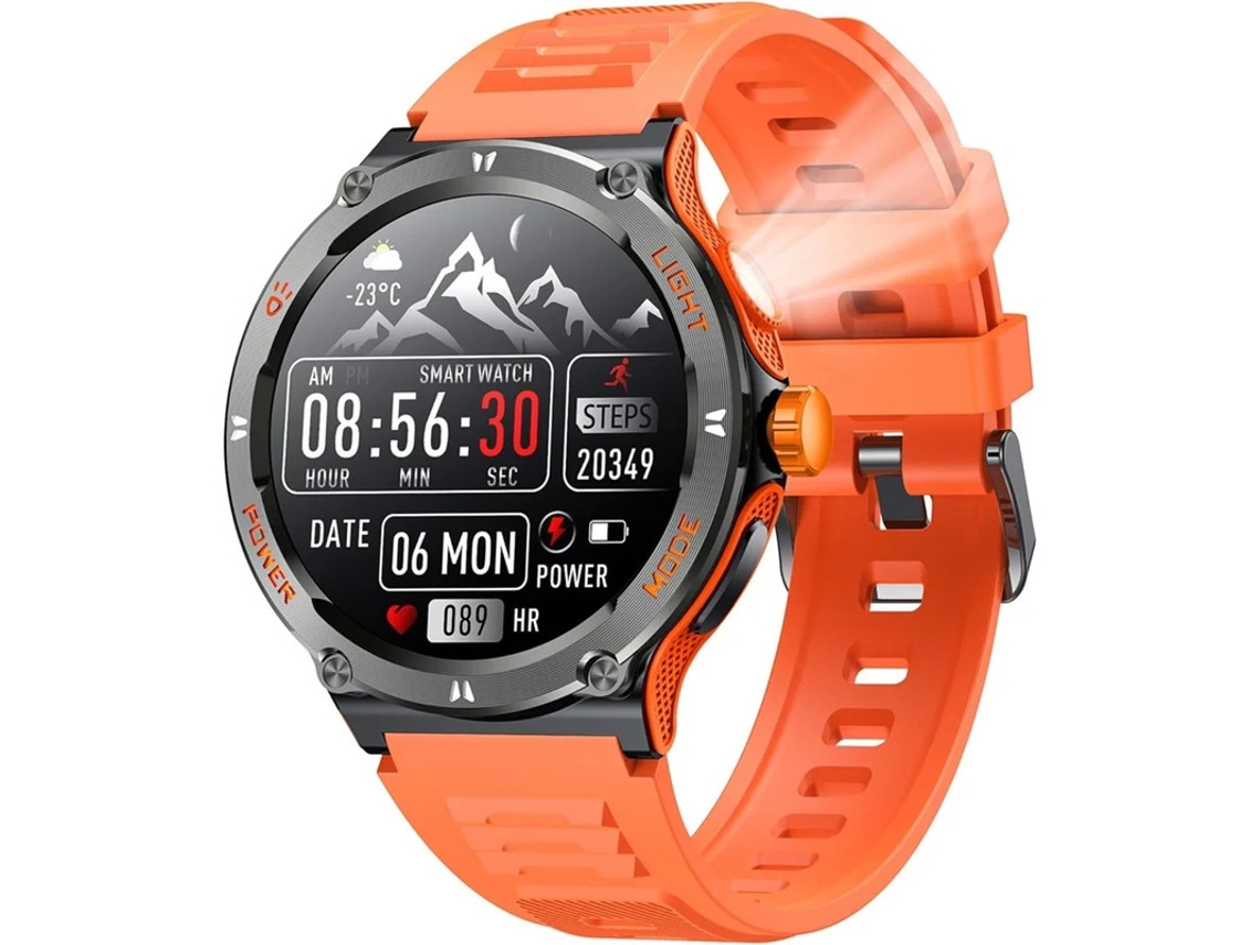 Reloj inteligente para hombre, pantalla táctil redonda de 1,53 pulgadas, resistente al agua hasta 3 ATM, linterna LED, Bluetooth, llamadas, control del ritmo cardíaco y de la presión arterial, Yizhood
