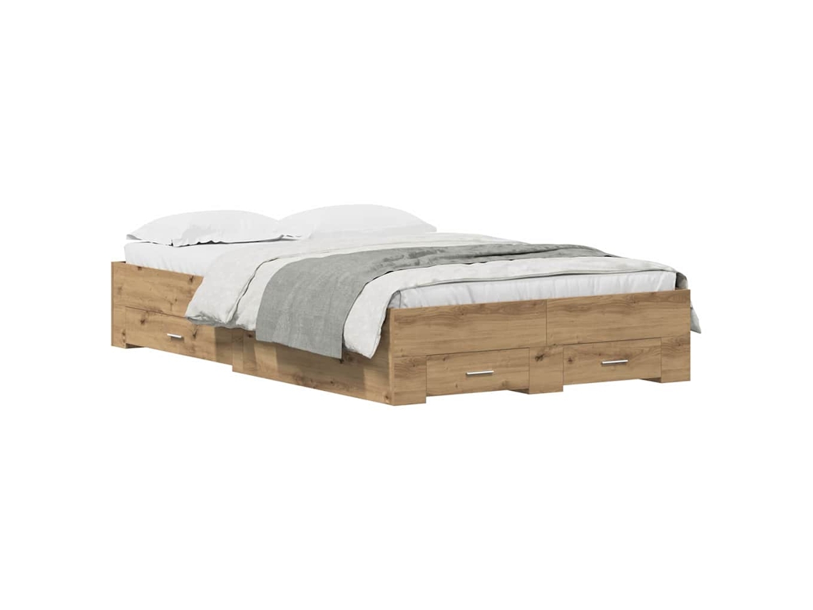 Maison Exclusive - Estructura De Cama Con Cajón Roble Artesanal 120 X 190 Cm