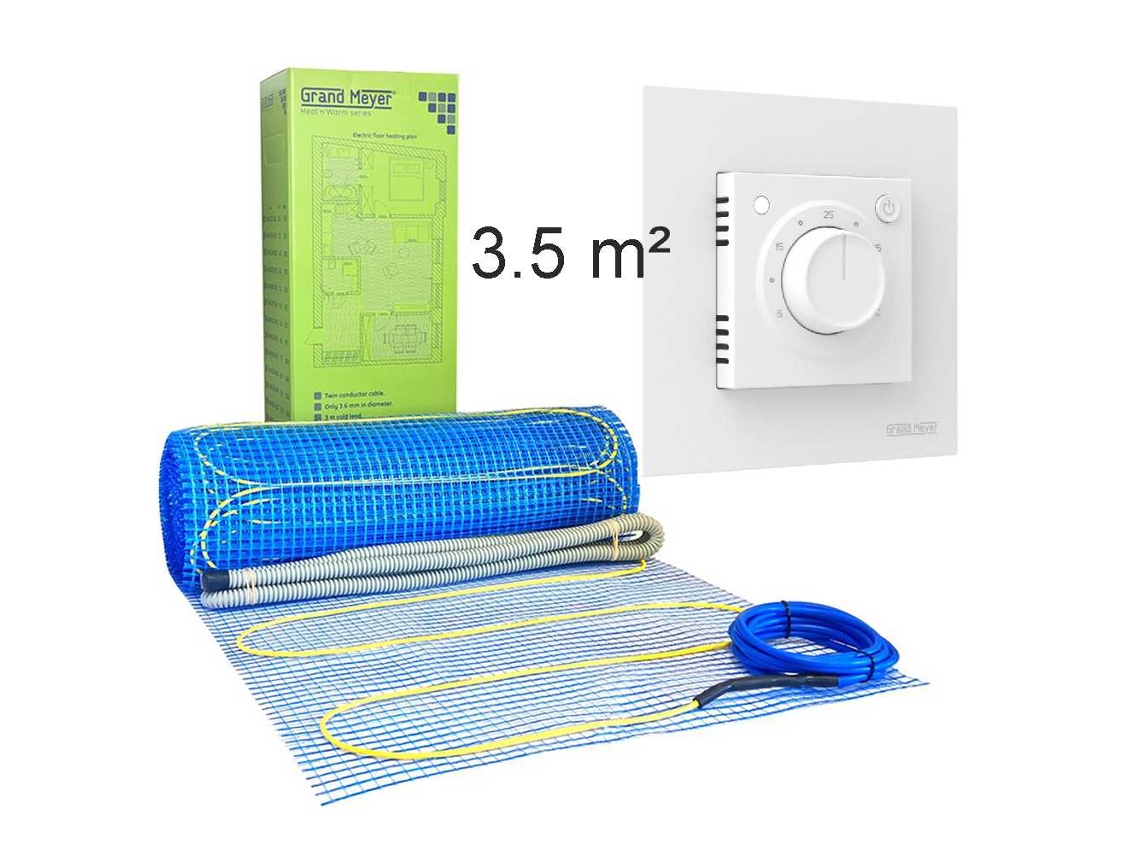Kit de calefacción por suelo radiante de 3,5 m², 170 W/m², termostato Mst 9 Grand Meyer