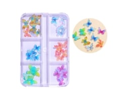 Rebe-3d Unhas Para Acrílico 6 Grade Flores De Unhas Pedras Strass Corações Arcos Decorações Manicure Diy