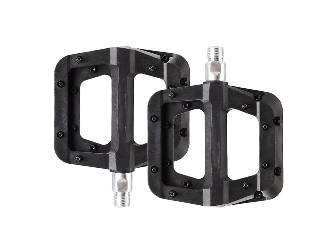 Omni-pedal De Bicicleta 9/16in Antideslizante Amplio Fácil Instalación Fibra De Nailon Para Bicicleta De Montaña Negro