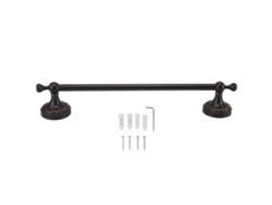 Toallero de cobre estilo retro, 40 cm, multifuncional, antivuelco, sencillo, accesorios de baño, negro antiguo.