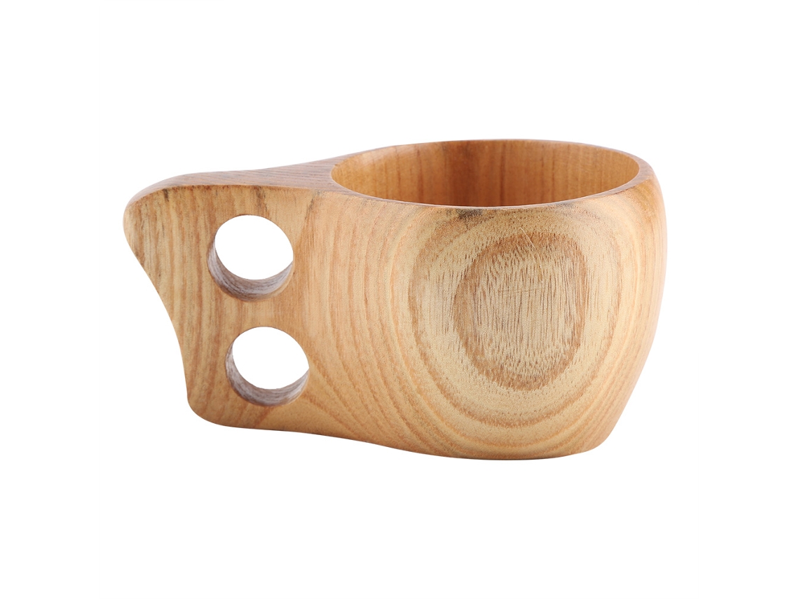 Taza de madera natural para bebidas. KOFIHETY