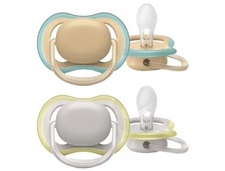 Chupetes de Silicona Ortodónticos Ultra Air 2 0-6 Meses AVENT