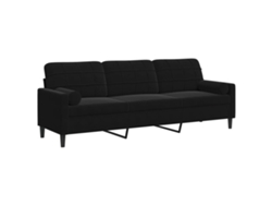 Maison Exclusive - Sofá De 3 Plazas Con Cojines Terciopelo Negro 210 Cm