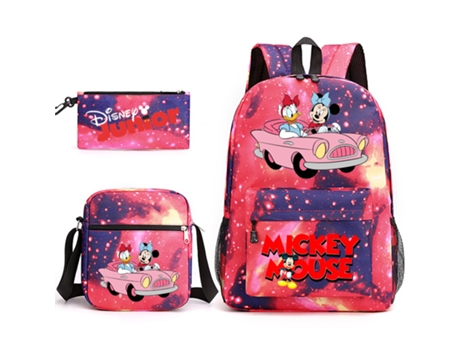 KOHREE Conjunto de tres piezas de mochila escolar para estudiantes de Mickey Mouse