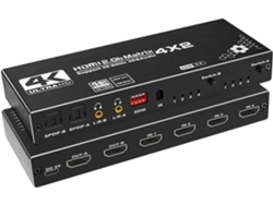 Divisor Matricial 4x2 Con 4 Entradas Y 2 Salidas Compatibles Con Spdif L/r De 3,5 Mm.