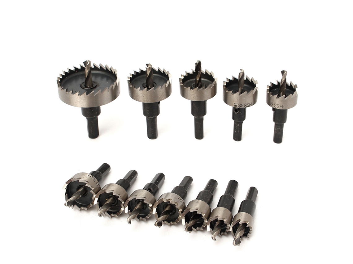 Kit De 12 Brocas Hss Para Perforar Agujeros De Acero Inoxidable De 15-50 Mm Y Metal, Cortador De Alta Velocidad.