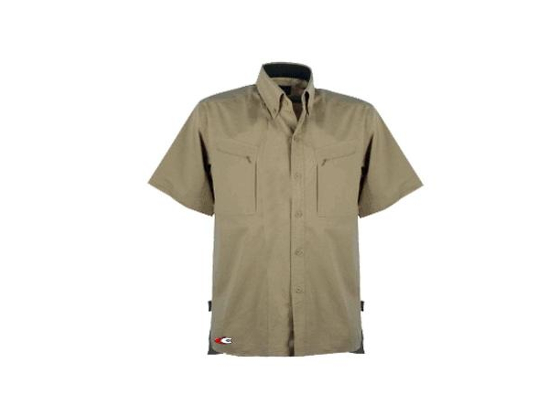 Ropa camisa hawaii beig m/corta t/  l v084