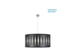 Lámpara colgante Alexandra 3xe27 Cromo/Madera negra Regx60x60 Cm Fabrilamp