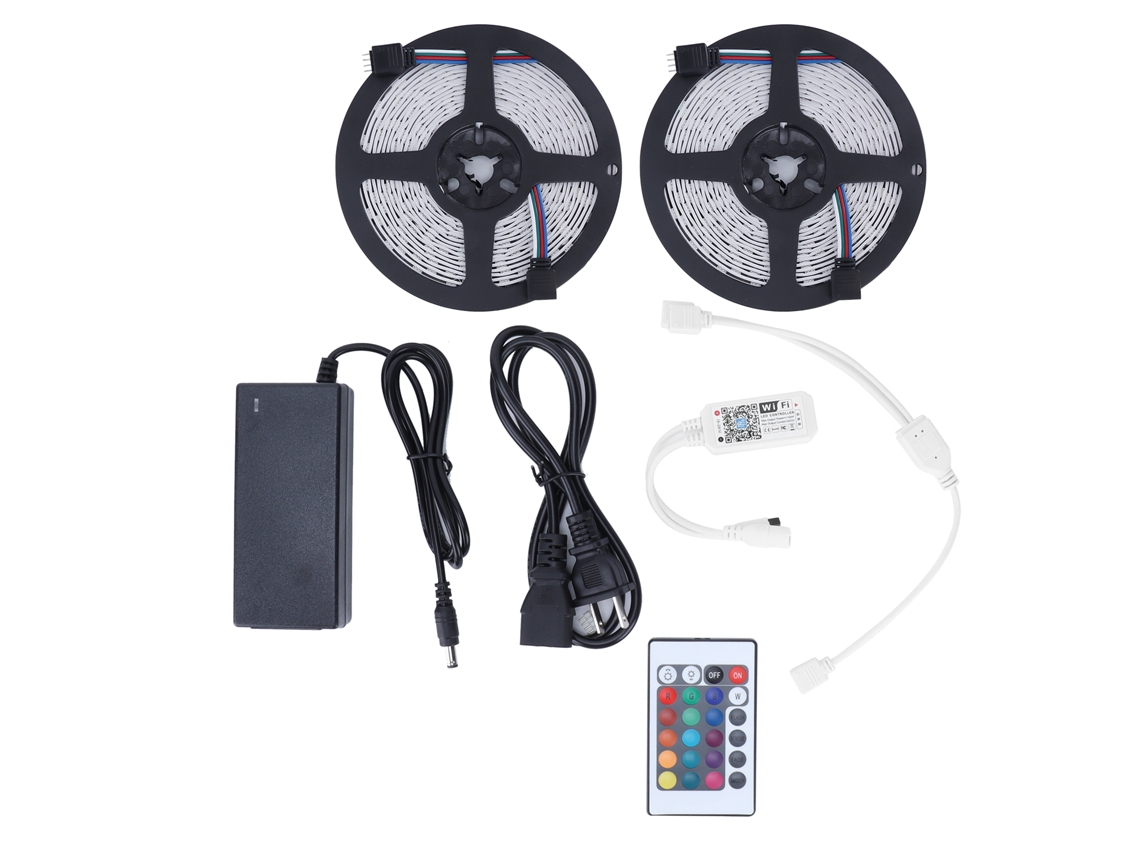 Tira de LED RGB 2026 de 10 m con Wi-Fi, 600 LED, regulable, ideal para iluminar dormitorios y ambientes interiores.