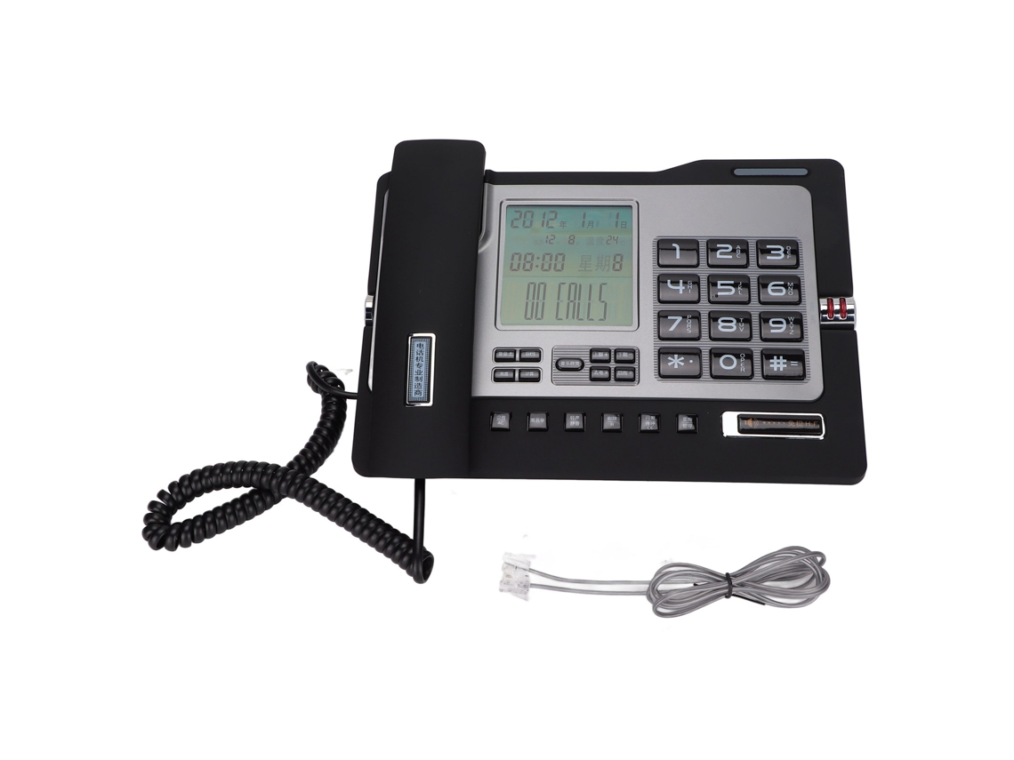 Teléfono Fijo Con Cable, Pantalla Lcd Con Identificador De Llamadas, Aviso De Voz Manos Libres Y Función De Silencio Para El Hogar Y La Oficina.