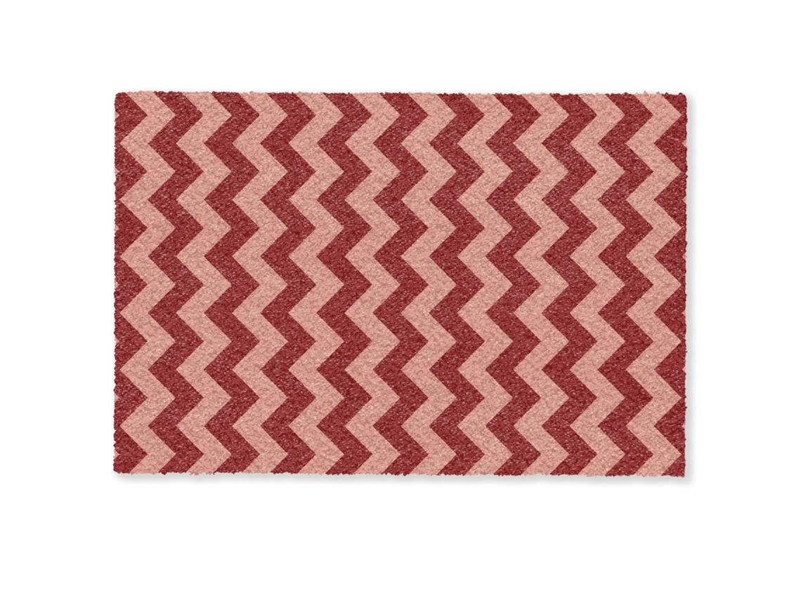 Felpudo Zigzag - Rayas - Patrón - Rojo 60x40